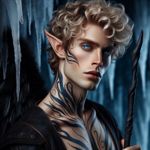 A very attractive, tall elven male of the Aen Elle with a mascul...