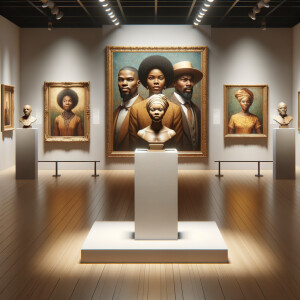 Design a close-up, detailed 3D view inside an African-American m...