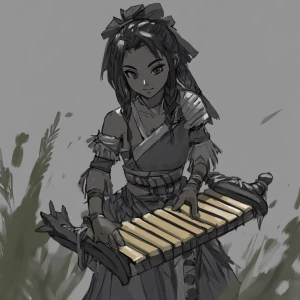 A girl with a xylophone sword --sref 5