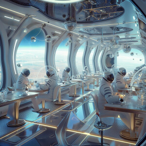 A space restaurant and chefs in space