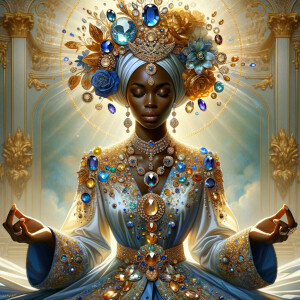Create an illustration that embodies spirituality and a deep con...