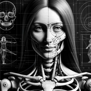 Mona Lisa, noir style portrait, ultra-realistic, cinematic black...