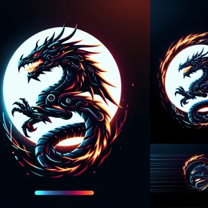 Midnight Dragon 🖤🔥 – A cybernetic branding beast, coiling thro...