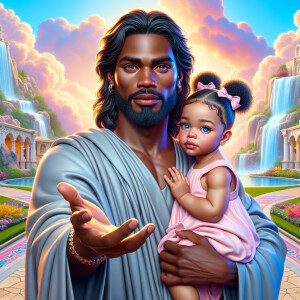 Create a 3D realistic artwork featuring the phrase 'Jesus Saves'...