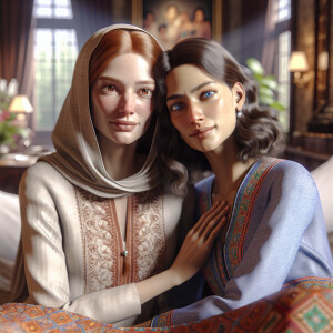 Photorealistic image. High resolution. Light ginger haired , bro...