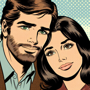 "Create an image in the style of chewing gum 'Love is...'. The p...