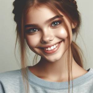 An image of a beautiful teenage girl who is happy