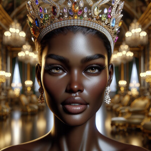 Construct a vivid, hyper-realistic portrait of an African-Americ...