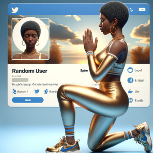 Create a 3D illustration of a realistic light skinned African-Am...
