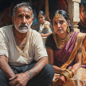 Photorealism, a muscular sweaty employer criminal man sitting al...