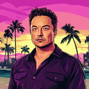Elon Musk in GTA art style — ketamine — in the style of a Grand...
