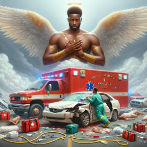 Create a realistic 3D oil painting depicting a scene of emergenc...