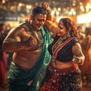 Digital art HD 1:1 max creative,a muscular beefy sweaty gujarati...