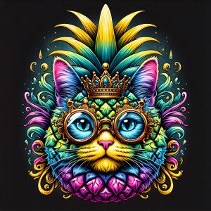 Create an imaginative illustration of a cat designed in the shap...