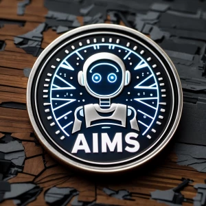 AI agent coin with text "AIMS"