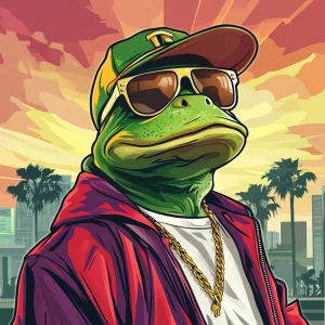 MEME PEPE in GTA art style — KRIS — in the style of a Grand Thef...