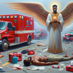 Create a realistic 3D oil painting depicting a scene of emergenc...