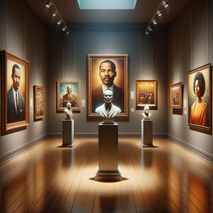 Design a close-up, detailed 3D view inside an African-American m...
