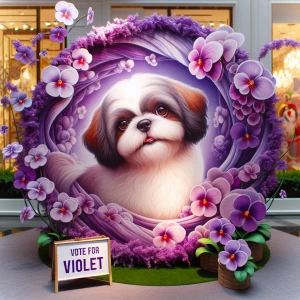 Vote for Violet - Violet is a Shih Tzu, include Violet flowers w...
