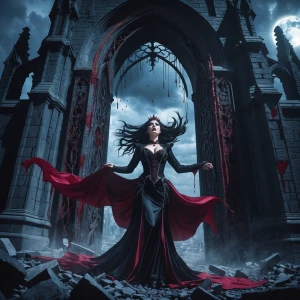 Scene:
“A powerful, dramatic shot of a regal vampire queen named...
