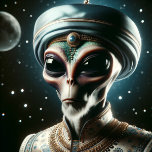 Create a photo of past President but as aliens