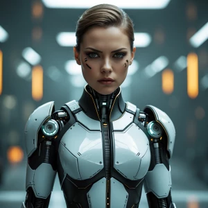 A petite but fierce cybernetic woman