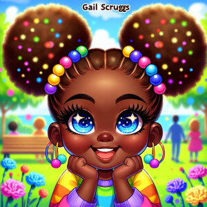 A cartoon-style digital illustration of a young African-American...