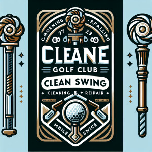 logo for 'Clean Swing Mobile Golf Club Cleaning and Repair' busi...