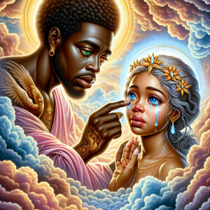 Ensure that the image distinctly represents both Jesus Christ an...