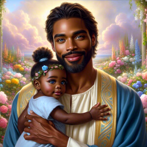 Generate an image of a very handsome, light-skinned African-Amer...