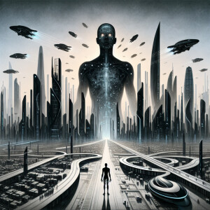 Panel 1: A clandestine gathering of silhouetted individuals stan...