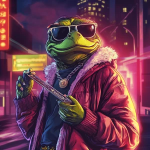 MEME PEPE in GTA art style — memecoin make me super rich — highl...