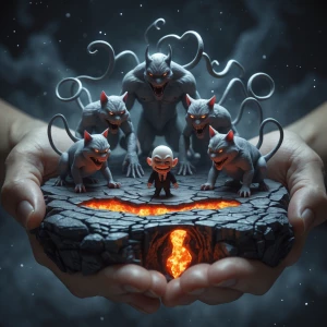 A minuscule hellscape rests in the cradle of your hand, brimming...