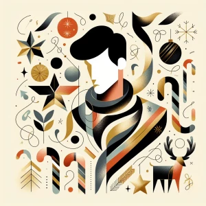 Design an abstract image celebrating Christmas, featuring a styl...