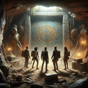 "Illustrate a moment of awe-inspiring discovery deep within an a...