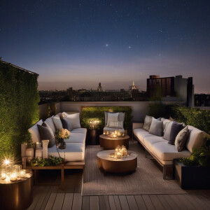Starlit Rooftop Party AI portrait