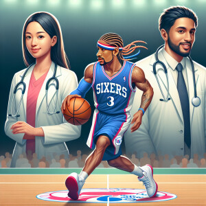 Create a doctor and a nurse 76ers basketball coaches with Allen...