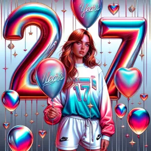 An eyecatching, silver and red gradient background with the numb...