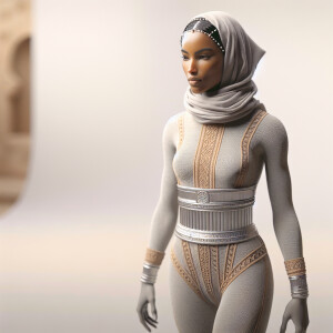 An berberk woman underwear body with scarf on her hair