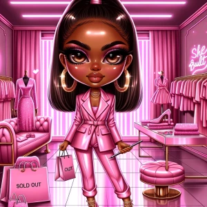 Create an image of a caricature chibi-style African American exa...