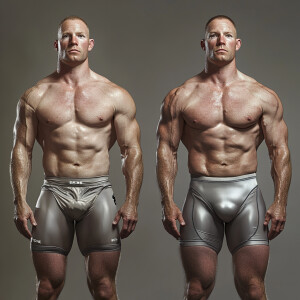 Create a hyper-realistic photograph full male body image scan of...