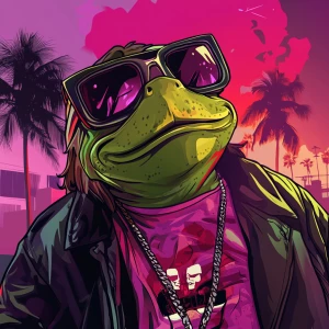 MEME PEPE in GTA art style — In a party with lots of fun — in th...