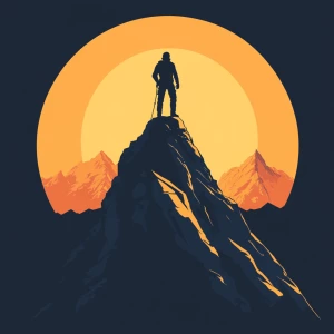 Design an image portraying a resilient individual triumphantly s...
