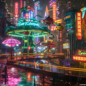 Title: "Cyberpunk Carnival"

Prompt: Create an ultra-detailed, u...