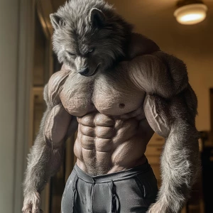 Lycan hairymuscles showing off full body view