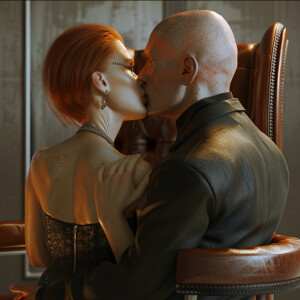 A photorealistic high resolution image. Light ginger haired fema...