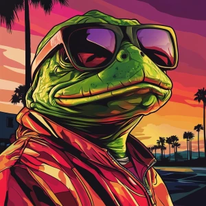 MEME PEPE in GTA art style — Make it epic, and gorgeous — in the...