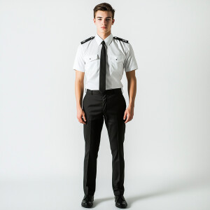 Create an image of a tall, skinny 22-year-old American male wear...