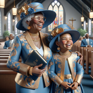 Adjust the 3-D realistic image to depict the African-American gr...