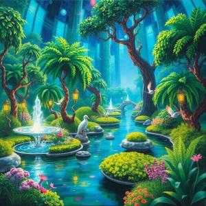 In a technologically enchanting digitalized garden, pixels dance...